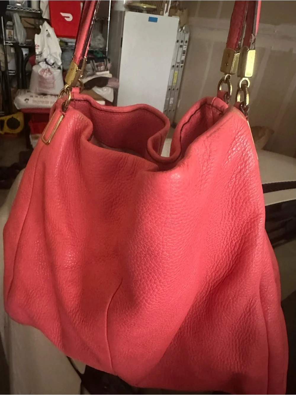 COACH Pink Pebbled Leather shoulder Bag